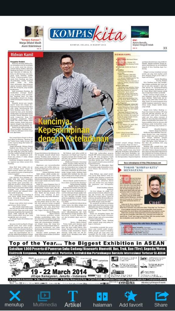 relawan_bdg's tweet photo. RT @kompasmuda: "Kuncinya, kepemimpinan dengan keteladanan" - @ridwankamil #kompaskita hari ini. #SimakKompas http://t.co/s9aVW2UOIW