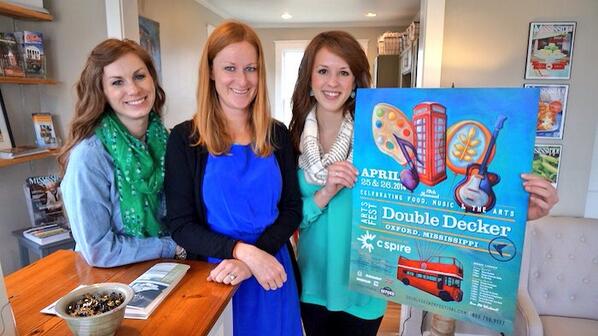 VisitOxfordMS's tweet photo. Oxford’s Double Decker Arts Festival, expects >50,000 visitors Saturday, April 26. @DoubleDeckerArt @HottyToddyNews http://t.co/df7TD1SK6x