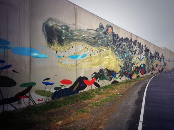 Legitimatefilms's tweet photo. Love your work @hitnesio and @VansTheOmega. Made for an inspiring walk to work this morning. #semaphoreroadcrocodile http://t.co/o8niczZ53c