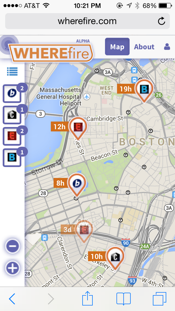 Wherefire's tweet image. Check out Wherefire's improved mobile experience. Not perfect, but getting there! wherefire.com