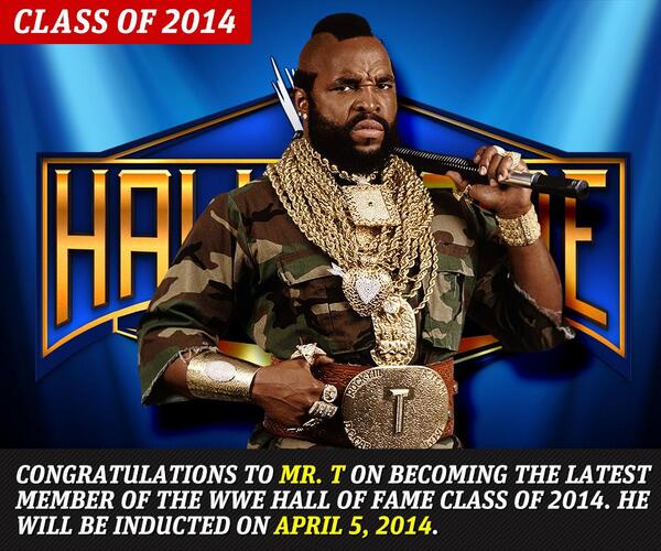 WWEUniverse's tweet image. It&apos;ll be &quot;T&quot; time in New Orleans!! 
Congrats to @MrT! 
#RAW