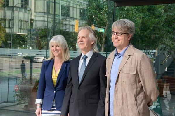 SafeWithKaren's tweet photo. What a powerful team! Jim Iker, @glenhansman, and @TeriMooring leading the @bctf towards a fair deal for teachers! http://t.co/XowGzigmPd