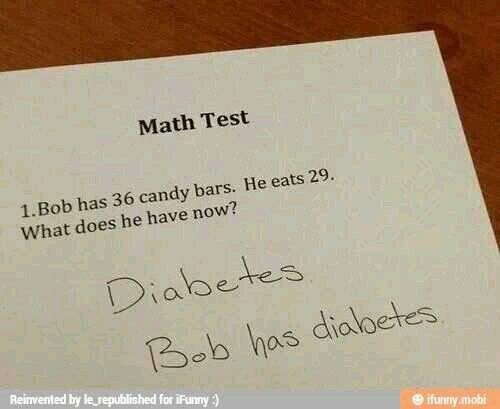 WiLdChIlLLLDDD's tweet image. Diabetes..bob has diabetes. #datmath