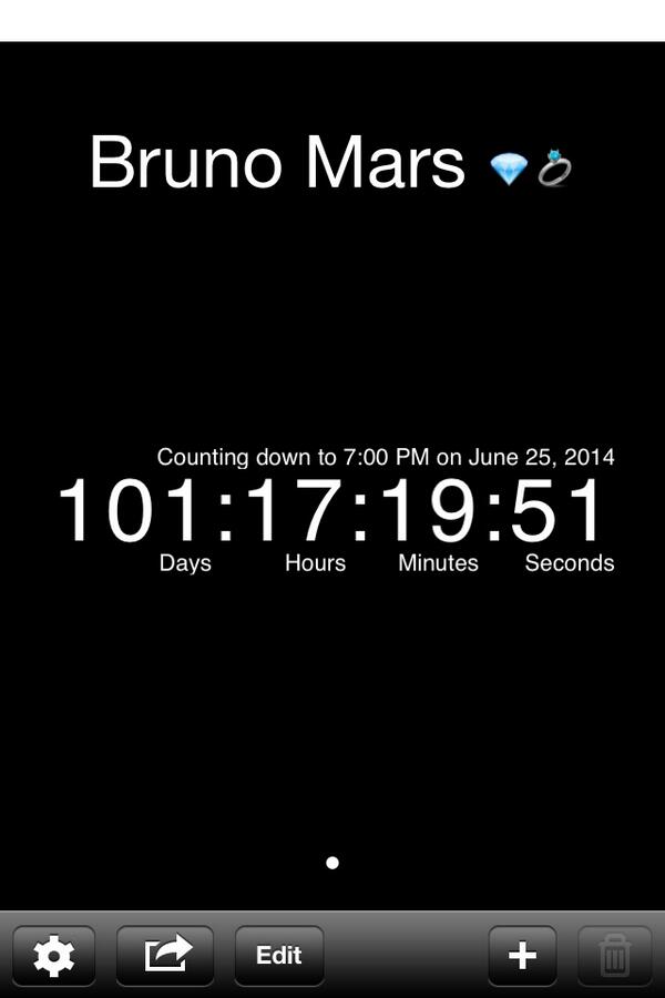 101 days and 17 hours remaining until Bruno Mars 💎💍