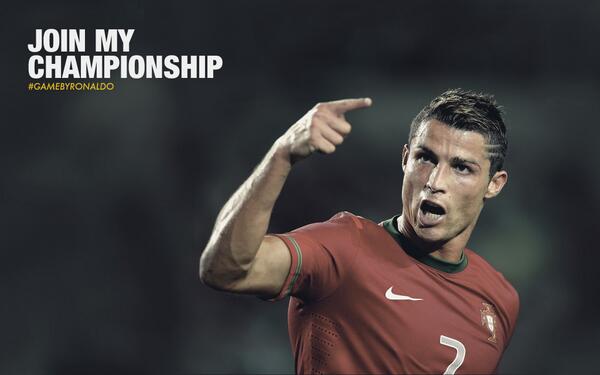 Cristiano's tweet photo. If you have a team with friends sign it up on my championship @GAMEbyRonaldo It's a great way to enjoy real football. http://t.co/S3JNhziUQQ
