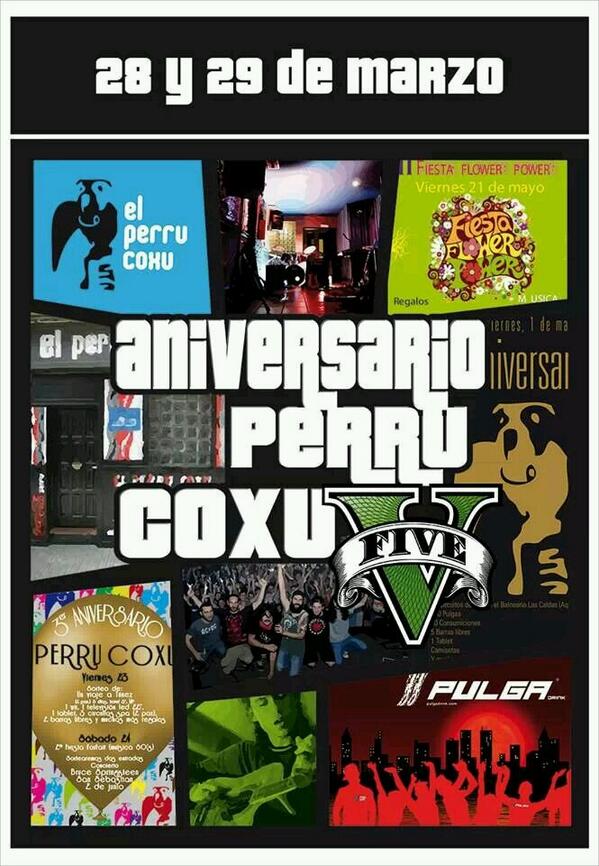 El_Perru_Coxu's tweet photo. Viernes 28 y sábado 29 de marzo V ANIVERSARIO DEL PERRU COXU, disfrutaremos a lo grande!! http://t.co/NbOX6OsyD9
