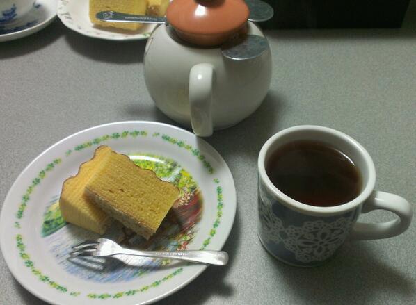 お取り寄せしたバウムクーヘン。名古屋コーチンの卵を使用とのこと。