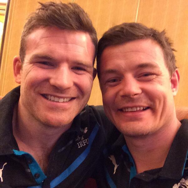 Brian O'Driscoll poses with unnamed, clean shaven fan.