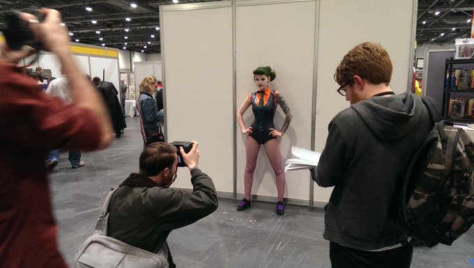 Being photographed by @FHM wearing @ShhhCouture at @LSComicCon #cosplay #fhm #batman #joker #picoftheday