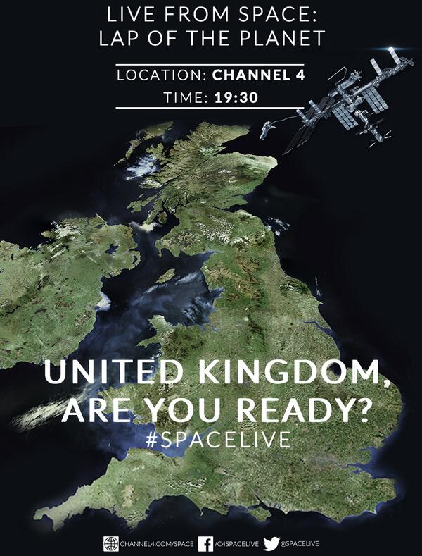 SpaceLive's tweet photo. .@Astro_Mike @radioleary Best of luck with the #SpaceLive rehearsal. United Kingdom is gearing up for a big night... http://t.co/p70YXVBiKp