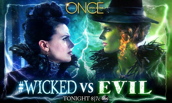 OnceABC's tweet photo. Evil and Wicked just don’t mix. #WickedVsEvil

Once Upon A Time is all-new TONIGHT at 8|7c on ABC! http://t.co/B4u7FJINRD
