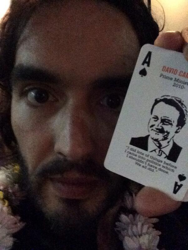 rustyrockets's tweet photo. Playing cards with drug taking politicians on em. Ace of spades- Cameron. http://t.co/pSX6tqekU7