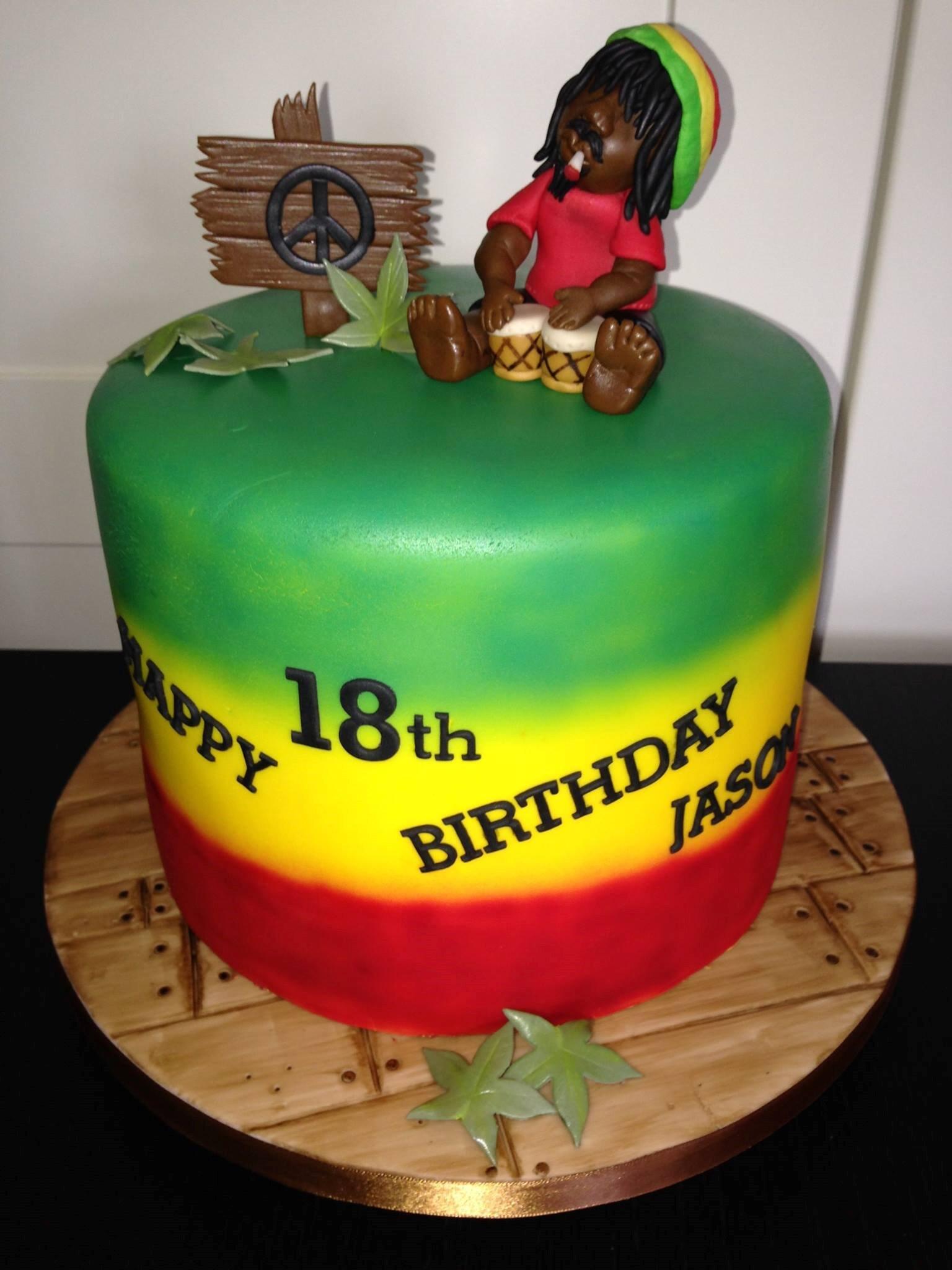 Bob Marley 2 tiered cake by https://www.facebook.com/pages/Carrys-Cakes/824495297611558  | Bob marley cakes, Bob marley birthday, Rasta cake