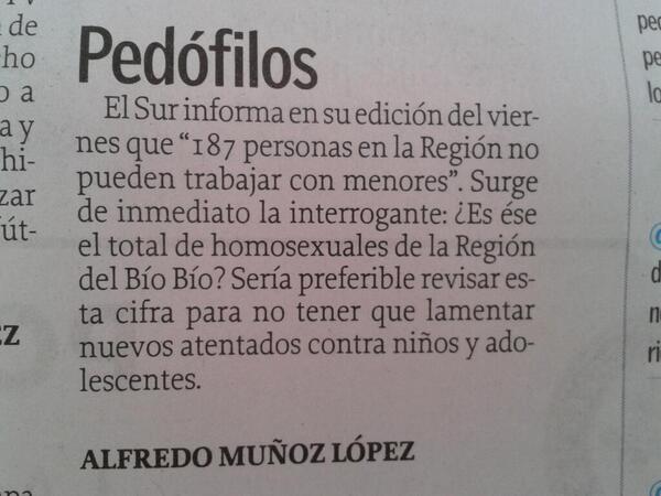 Movilh Chile Pa Twitter Infame Y Homofobica Carta Envia Lector