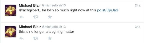 michaelblair13's tweet photo. “@jamesbrown_10: Hahahahaha absolutely howling @michaelblair13 http://t.co/ZGTAsj2TC9” gold!