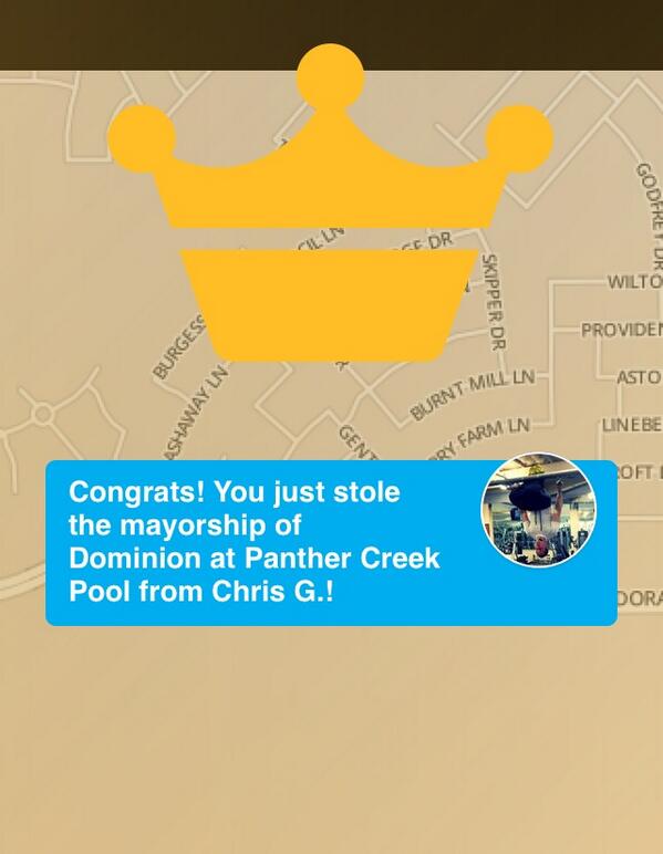 hardinblocks's tweet photo. Just stole the mayorship of Dominion at Panther Creek Pool on @foursquare! Crown me! http://t.co/Cih0PUY9cz http://t.co/VUjkQ8HZPD