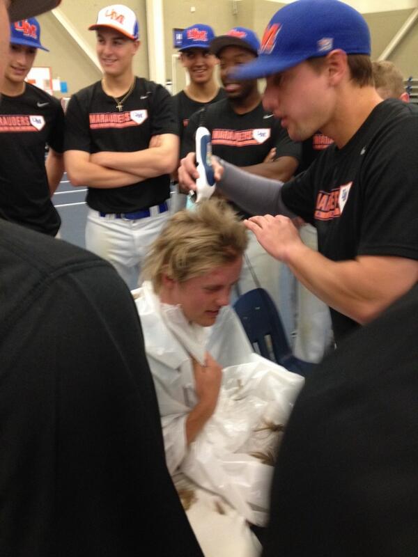 abeyer3's tweet photo. Welcome to Umary baseball. Long hair prohibited @MeideSeth http://t.co/Ld1u0nMEWz
