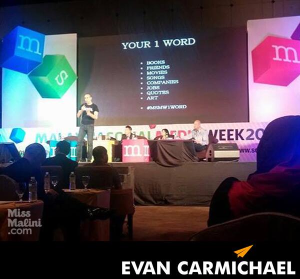 EvanCarmichael's tweet photo. On stage at #MSMW2014 - Courtesy of @MissMalini http://t.co/BJEkJUVNkL