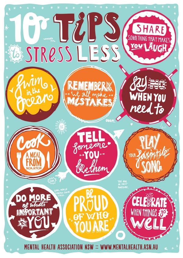 The end of term is approaching and all of the stresses which are included with it.. Here a few tips to stress less :)