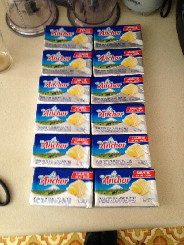 thetruetac's tweet photo. That is 6 pounds of grass-fed butter. #bulletproof #highqualitylife http://t.co/VHyxLaJMtg