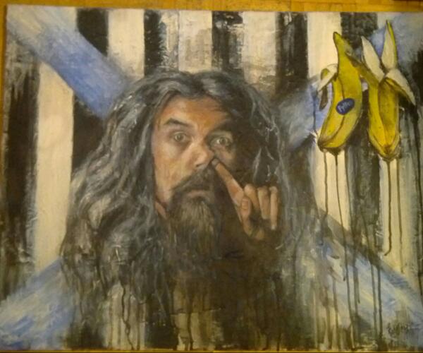 frielybum's tweet photo. @Billy_Connolly.... am painting my fave Scots ,hope you like? X http://t.co/ZZdPqIlxZW