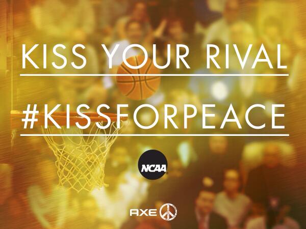 AXE_US's tweet image. Calling all co-eds: Stop the madness this March. Grab a rival and #KissForPeace.