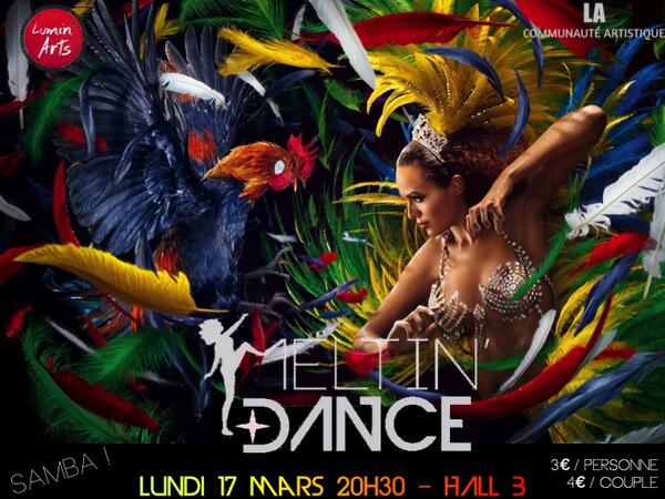 MeltinDance's tweet photo. @BDA_LuminArts RENDEZ VOUS A 20H30 dans le HALL B, les @MeltinDance  vont te chauffer sur de la #samba ! http://t.co/sKC6JecoJ0