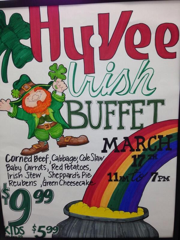 Lunch at Papio Hy-Vee tomorrow! #lunch #stpattys #irish #yummy #food