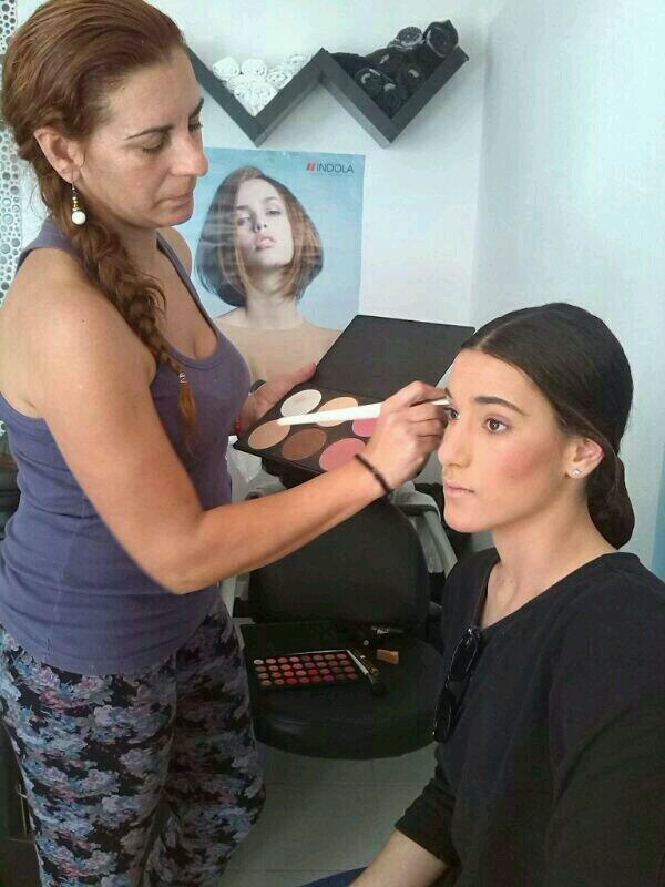 maria_carrasco_'s tweet image. #makeoff antes del desfile