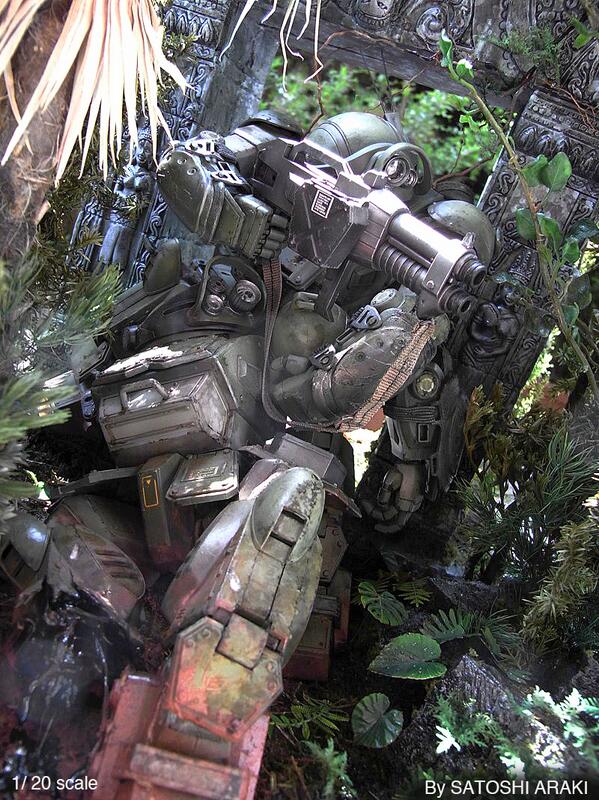 情景師アラーキー 荒木さとし Myジオラマ作品 1 スケール 装甲騎兵ボトムズでの地上ジャングル戦 クメン編 のジオラマ ゲリラ兵の襲撃で被弾した仲間をかばいながら後ずさるスコープドック2体 戦場写真にみられる人間的な動き 恐怖感を演出し 情景師アラーキー 荒木さとし Myジオラマ作品 1 スケール 装甲騎兵ボトムズでの地上ジャングル戦 クメン編 のジオラマ ゲリラ兵の襲撃で被弾した仲間をかばいながら後ずさるスコープドック2体 戦場写真にみられる人間的な動き 恐怖感を演出し