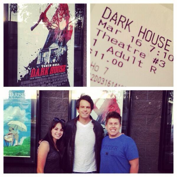 patdill's tweet photo. Saw the new horror movie Dark House, and met the writer/producer/actor, Charles Agron @CAgronProducer! We loved it! http://t.co/INdiBeSXQP