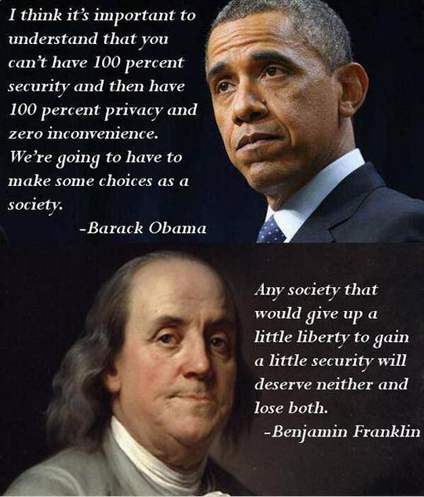 LibertarianWing's tweet photo. Never give up liberty for security! #tlot #tcot #p2 http://t.co/0udivX26Gk