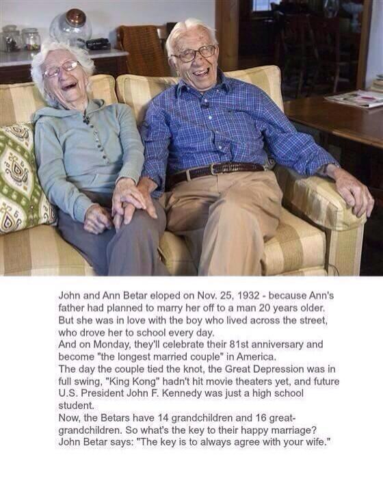TheMindBlowing's tweet photo. What's the key to a happy marriage: http://t.co/9p99SrQoFO