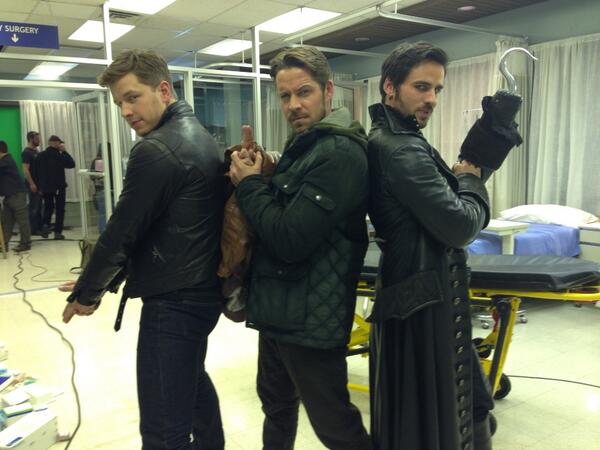 emiliederavin's tweet photo. “@sean_m_maguire: Did anyone spot me @joshdallas &amp; @colinodonoghue1 becoming the new Charlie's angels ? http://t.co/3FHuDTRor9” CAngels pt3!