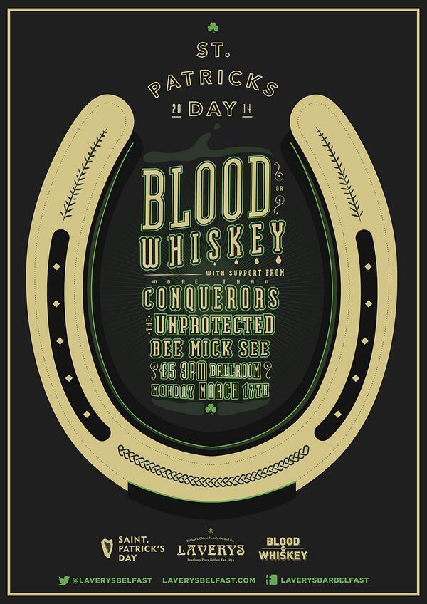 St Patrick's Day! @mtcofficial • <a href="/The_Unprotected/">The Unprotected</a> • <a href="/BeeMickSeee/">Bee Mick See</a> &amp; <a href="/BloodWhiskey/">Blood or Whiskey</a> all playing in The Pool Room today