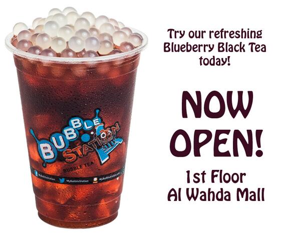MyBubbleStation's tweet photo. We are now open !! please visit us in Al Wahda Mall and have your #refreshing #BubbleTea as you like. #AbuDhabi #fun http://t.co/7GVbUF1PMl