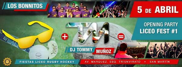 Mrcomita's tweet photo. El sábado 5 de abril todos a bailar al ritmo de @LosBonnitos y @TommyMunozDj !!! Preguntar por anticipadas! http://t.co/DMzMVRyoMs