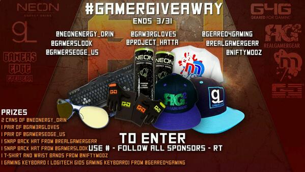 HaTTa_IRL's tweet image. Here it is My #GamerGiveaway, 1 winner takes all. Must follow everyone listed and RT the flyer with HashTag.