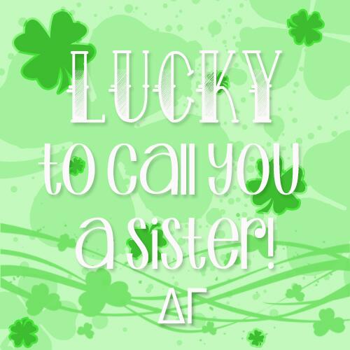 deltagamma's tweet photo. Lucky to call you a sister! #HappyStPatricksDay http://t.co/EFOCUkaUBr
