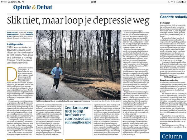 Running therapie: "Slik niet, maar loop je depressie weg"