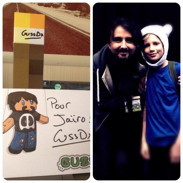 TheGeekMansion's tweet photo. Notre petit monstre a pu rencontrer son héros a la #madeinasia2014 Merci @GussDx ,il a eu des cubes pleins les yeux! http://t.co/lzFaIg7yZV