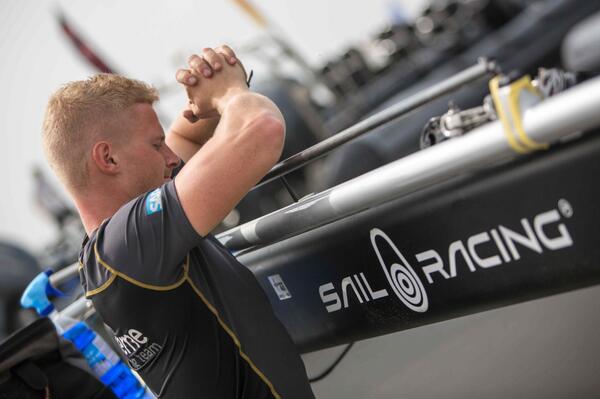 Caption Competition #exss Oman, what is <a href="/NicolaiSehested/">Nicolai Sehested</a> praying for? tweet your suggestions @SAPExtremeSail