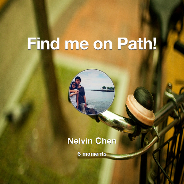 nelvinking's tweet photo. Find me on #Path now! Go to: http://t.co/U2CB5xKQt3! #thepersonalnetwork http://t.co/AwUkSPV9Tp