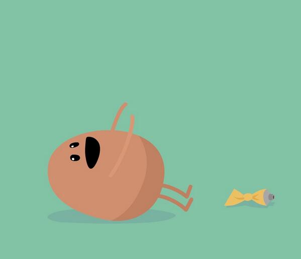 Mmm, delicious superglue! Uh-oh... appstore.com/dumbwaystodie