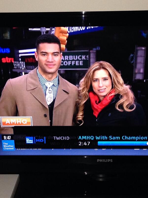 DevinGoda's tweet photo. On the Weather Channel this morning!Macy's model http://t.co/xXgrfTAxQ0