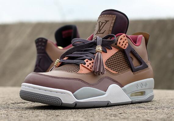 Air Jordan 4 Patchwork Louis Vuitton Don by Dank Customs