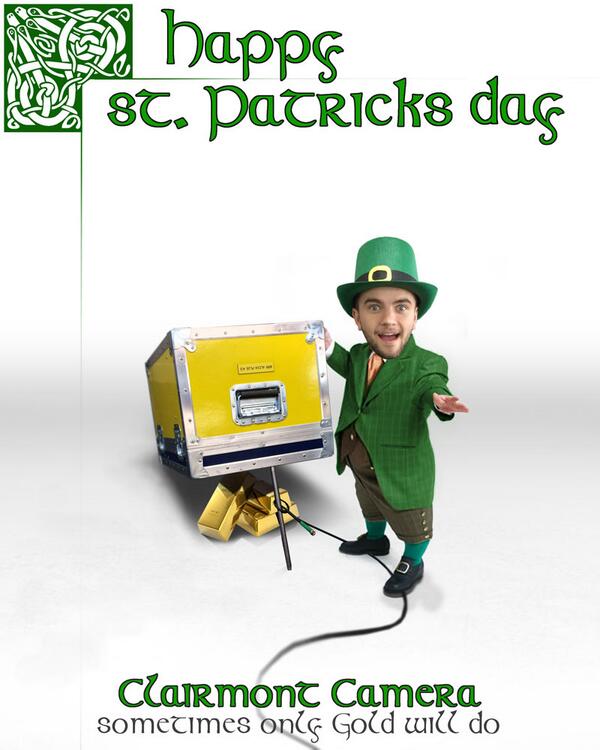 ClairmontCamera's tweet photo. May the luck of the Irish lead to the happiest heights and the highway you travel be lined with green lights! http://t.co/CwcXdQh0mc