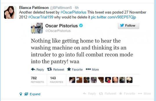 BANX121's tweet photo. Since we are talking about Oscar’s love of firearms, we need to remind you of his infamous tweet of 2012! #ECR http://t.co/khRT0FkwH6