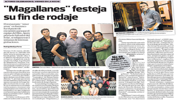 Amoramar's tweet image. Nos encantó recibir y atender en #amoramar a los actores de la película #Magallanes dirigida por @saldelsol ¡ÉXITOS!