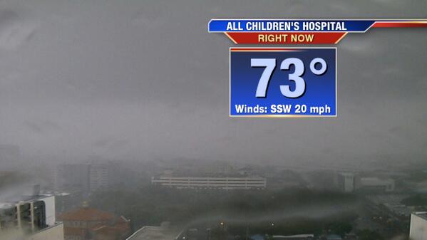weatherlindsay's tweet photo. St. Pete gets soaked. Rainfall rates of 1.5-2" per hour in S Pinellas #blindingrain #drivesafe #skytower #flwx http://t.co/NOaKbnZXpR